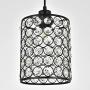 MonDaufie 2 Pack Chandelier Crystal Pendant Light, Black Hanging Crystal Ceiling Pendant Lighting Fixture with Adjustable Long Cord for Kitchen Island Living Room Bathroom Living Room