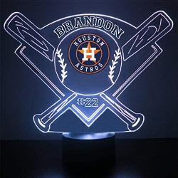 Astros Baseball Sports Fan Lamp / Night Light - LED - Personalize for Free - Featuring Licensed Decal