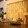 MZD8391 Curtain String Lights, 9.8 X 9.8ft 304 LED Starry Fairy Lights for Wedding, Bedroom, Bed Canopy, Garden, Patio, Outdoor Indoor (Warm White)