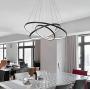 DERALAN Modern LED Chandelier Lighting Dimmable Ceiling Dining Room Chandeliers Contemporary Living Room Light Fixtures Hanging 3 Ring Foyer Bedroom Pendant Lights Cool White Black