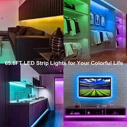 Led Lights Bluetooth 65.6ft, 2 Rolls of 32.8ft Charkee Led Strip Lights, Color Changing Flexible Led Light with Remote for Kitchen, Bedroom, Decoration