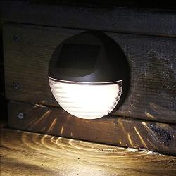 Solar Deck Lighting Wall Lights - 4 Pack Outdoor Wireless Solar Dock Step Road Marker Warm Light for Garden Path Stair Wall Driveway Lighting