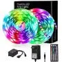 LED Strip Lights for Bedroom 32.8ft with Remote Control, RGB, Music Sync (32.8ft)