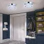 Dixun Modern Mini Led Chandelier Semi Flush Mount Crystal Lighting Ceiling Crystal Lamp for Bedrooms Dinning Rooms Hallway(Round White)