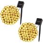 100-Led, 42ft Outdoor Solar String Lights, 8-Lighting Modes, Solar Christmas Lights for Garden, Christmas Tree, Wedding Decoration (2-Pack, Warm White)