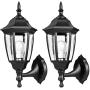 EMART Outdoor Porch Light LED Exterior Wall Light Fixtures, Special Handling Anti-Corrosion Plastic Material, Waterproof Security Lamp for Wall, Garage, Front Porch - 2 Pack