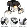 Ganeed Industrial Ceiling Light,3-Light Rustic Semi Flush Mount Ceiling Light Fixture,Metal Cage Pendant Lighting Lamp for Kitchen Living Room Hallway Stairway Garage, E12,Black Painting Finish Ganeed Industrial Ceiling Light,3-Light Rustic Semi Flush Mount Ceiling Light Fixture,Metal Cage Pendant Lighting Lamp for Kitchen Living Room Hallway Stairway Garage, E12,Black Painting Finish