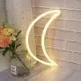 Warm White Moon Neon Sign for Home Decoration Night neon Light for Wall Decoration Battery/USB Plug LED Neon Light for Living Room Christmas Party