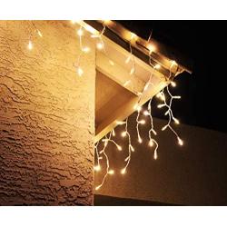 Stay Off The Roof Super Bright Christmas Warm White LED Icicle Lights Outdoor Set - 150-Piece - 12 ft Lighted Length, Connect up to 18 Sets - Holiday Pack