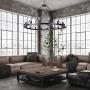 Wellmet Matte Black Wagon Wheel Chandelier 16-Light Diam 47 inch, Farmhouse Rustic Industrial Country Style Large Round Pendant Light Fixture for Dining Room, Living Room
