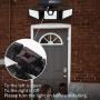 Solar Motion Sensor Lights Outdoor, 3 Heads Security Lights Solar Powered, 70 LED Flood Light Motion Detected Spotlight for Garage Yard Entryways Patio, IP65 Waterproof 1 Pack