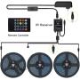 50FT Dream Color Music Led Strip Lights, 810pcs Music LED Lights Strip Flexible Rope Light with IR 20 Keys Remote, Rainbow Music to Sync Led Strip for Bedroom Party Christmas Halloween Decoration