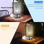 MBL Square Modern Silver Crystal Table Desk Lamp with 2 USB Charging Port | Touch Control Dimming Light for Bedrooms Nightstand Small Bed Side Night Lampara Mesa Noche end Stand Mini Kids led Lamps