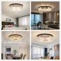 KALRI Modern Chandelier Crystal Light Fixture Pendant Flush Mount Ceiling Lamp for Living Room, Bedroom, Dining Room, H6.69'' X W23.6'' with 9 Lights