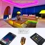 Micomlan 50ft/15M Led Strip Lights,Music Sync Color Changing RGB LED Strip Lights Built-in Mic, Bluetooth app Controlled LED Lights Rope Lights, 5050 RGB LED Light Strip(APP+Remote+Mic+3 Button )