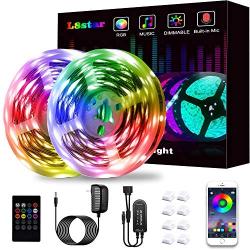 LED Strip Lights, L8star Led Lights Smart Color Changing Rope Lights 32.8ft/10M SMD 5050 RGB Light Strips with Bluetooth Controller Sync to Music Apply for TV, Bedroom and Home Decoration (32.8ft)