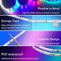 Loisfan Rgbic Led Strip Lights 32.8 Feet, Music Sync Flexible Color Changing, for Home, Kitchen, Bedroom and Party, App Control & Remote Control, 12v Power Supply