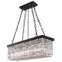 Wellmet Farmhouse Retangle Crystal Chandelier, 5-Light Modern Contemporary Linear Crystal Pendant Light, Hanging Dining Room Chandelier Ceiling Light Fixture for Living Room, Kitchen Island, L30”X W9”