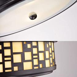 YOBO Lighting 2-Light Resin Flush-Mount Ceiling Lights, Oil Rubbed Bronze Finish on Steel with Frosted Glass