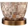 Kylie Cottage Table Lamp Mother of Pearl Tile Vase Beige Drum Shade for Living Room Family Bedroom Bedside Nightstand - Regency Hill Kylie Cottage Table Lamp Mother of Pearl Tile Vase Beige Drum Shade for Living Room Family Bedroom Bedside Nightstand - Regency Hill