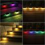 Solar Deck Lights, NIORSUN 12-Pack LED Solar Step Lights Outdoor Waterproof IP67 Warm White/Colors Changing Mode for Stair Steps, Fence, Porch Railing, Patio Garden(12 Pack)