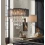 Bretton Brushed Nickel Chandelier 22'' Wide Modern Clear Glass Crystal Black Sheer Shade 12-Light Fixture for Dining Room House Foyer Kitchen Island Entryway Bedroom Living Room - Possini Euro Design