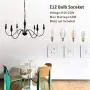 PUMING 6 Lights Black Farmhouse Chandelier,Mid-Century Candle Chandeliers Ceiling Light Fixture Rustic Pendant Lighting for Dining Room Foyer Restaurant