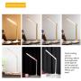 Stylish Metal LED Desk lamp, Unlimited Color Modes, 7 Brightness Levels, Touch Control, 10W for Living Room, Bedroom, Office, with USB Port for Charging Output (Gold)