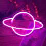 Planet Neon Sign Light Pink Led Wall Home Decor Battery or USB Operated Star Planet Planet Neon Signs Light up for Home,Kids Room,Bar,Festive Party,Halloween,Christmas,Wedding Decoration