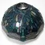 Tiffany Lamp W12H18 Inch Tall Sea Blue Stained Glass Dragonfly Crystal Style Shade Accent Antique Bedside End Table Desk Reading Light S147 WERFACTORY Lamps Living Room Bedroom Study Art Crafts Gifts