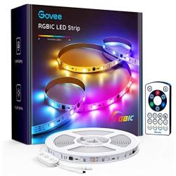 Govee RGBIC LED Strip Lights, 16.4FT LED Lights with Remote Control, 11 Scene Modes and 6 Brightness Color Changing LED Lights, Easy Installation Light Strip for Bedroom, Ceiling, Kitchen