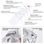KAI Modern Crystal Chandelier Dimmable with Remote Control Temperature Adjustable Pendant Light with 4320LM Chrome Adjustable Height 2 Rings Flush Mount Ceiling Lighting for Dining Room