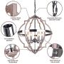 EDISLIVE 6-Light Rustic Orb Chandelier Ceiling Light Geometric Lighting Dining Room Farmhouse Foyer Light Fixtures