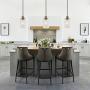 TODOLUZ Modern Single 1 Light Pendant Light Brushed Nickel with Clear Cylinder Glass Cylinder Shade Hanging Lamp Fixture for Dining Room Kitchen Bedroom