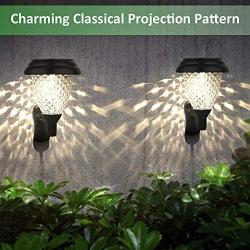Solar Wall Lantern 6 Pack Outdoor Wall Sconce Waterproof Solar Fence Light Decorative Solar Deck Lights Solar Step Lights Warm White/Color Changing Mode Christmas Led Light Fixture with Wall Mount Kit