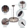YLONG-ZS Round Pendant Light Hanging Lantern Lighting Fixture for Kitchen and Dining Room, Industrial Retro Iron Chandelier Fixture,E26 Base, Bronze (Bulbs Not Included)