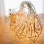 Twinkle Star 10 LED 6.6 ft Diamond String Lights Battery Operated, Geometric String Lights Warm White, Rose Gold Metal Lamps Decor for Indoor Wedding Party Bedroom Christmas