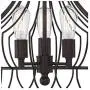 Hansel Bronze Cage Plug in Swag Pendant Chandelier 19 1/2'' Wide Industrial LED Edison 3-Light Fixture for Dining Room House Foyer Kitchen Island Entryway Bedroom Living Room - Franklin Iron Works