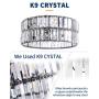 Galtlap Modern Crystal Chandelier 3-Light Flush Mount Ceiling Pendant Light, Double Layer K9 Crystal Ceiling Pendant Lighting Fixture for Dining Room Kitchen Island, Bathroom, Bedroom, Living Room