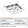 Modern Crystal Ceiling Light with Dimmable Remote Control, Stainless Steel Luxury Flush Mount LED Chandeliers Ceiling Light Fixture, Ideal for Dining Room, Bedroom, Hallway, Living Room
