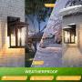 Dusk to Dawn Sensor Outdoor Wall Lantern, Exterior Wall Sconce, Wall Mount LED Lights with E26 Socket, Anti-Rust Waterproof Porch Light Fixture with Clear Glass Shade for Garage, Doorway