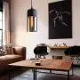 NAANN Black Pendant Lamp, Modern Mini Pendant Light, Smoked Glass Cylinder Shade Retro Industrial Hanging Lighting Fixture for Kitchen Island Dining Room Shop E26 Base