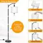 LED Floor Lamp for Living Room, Modern Standing Lamp for Bedroom, Classic Reading Floor Lamps with Lamp Shade Suits Farmhouse and Mid Century Modern for Study Office, E26 LED Bulb Included, Black