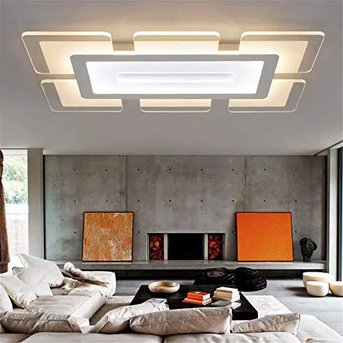 BAYCHEER Creative Modern Flush Mount Ceiling Light Rectangular LED Ceiling Light Minimalist Decoration Ultra-Thin Chandelier Ceiling Lamp for Bedroom, Living Room 35.5inch Warm Light BAYCHEER Creative Modern Flush Mount Ceiling Light Rectangular LED Ceiling Light Minimalist Decoration Ultra-Thin Chandelier Ceiling Lamp for Bedroom, Living Room 35.5inch Warm Light