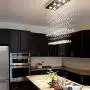 Moooni Modern Rectangular Raindrop Crystal Chandelier Ceiling Lighting Fixture Pendant Flush Mount LED Light Rectangle Chandeliers for Dining Rooms 8-Lights L 31.5''x W 12''x H 31.5''