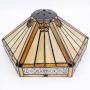 Tiffany Lamp Bedside Table Reading Lighting Yellow Hexagon Stained Glass Mission Style Shade Antique Base W16H24 Inch S011 WERFACTORY LAMPS Lover Parent Friend Kids Living Room Bedroom Coffee Bar Desk