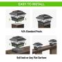 TIJNN Solar Post Lights(4 Packs)Outdoor Garden Deck Fence Waterproof LED Wooden Posts or Railing Lightfor 4x4 Wooden Posts or Railing