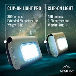 AVANTO Clip On Running Light PRO, Addon to Reflective Running Gear for Runners, USB Rechargeable LED Light, Small Lightweight, Multi-use as a Camping Light, Running Lights for Runners and Joggers