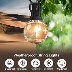 PARTPHONER Outdoor String Lights, 25Ft G40 Globe Patio Hanging Lights with 27 Edison Clear Bulbs(2 Spare), Waterproof Connectable Porch Lights for Bistro Garden Backyard Balcony Wedding Party Decor