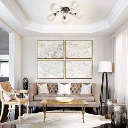 Garwarm Semi Flush Mount Ceiling Light Fixture Modern Ceiling Lamp Chandelier Pendant Light for Bedroom Dining Room Kitchen, Chrome